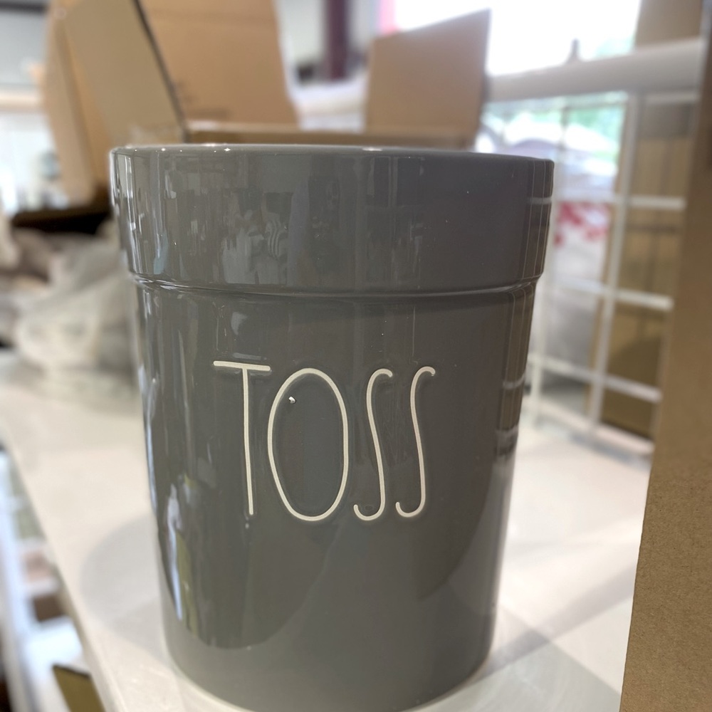 Rae Dunn TOSS Trash Can